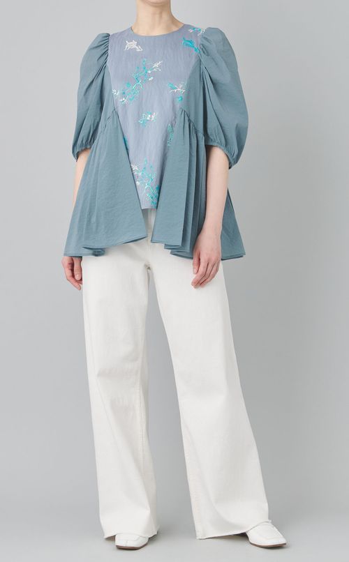 フィッシュエンブロイダリーブラウス