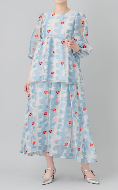 コーラルジャガードスカート