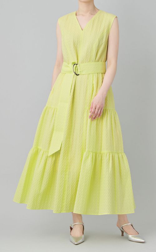 ジャガードサイドギャザーワンピース