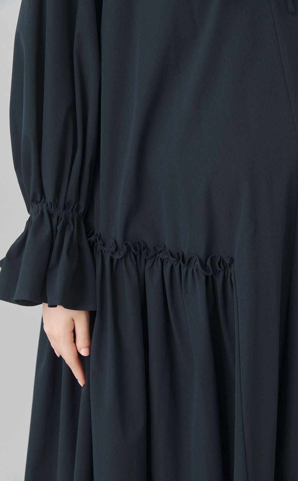 ネックリボンギャザーワンピース