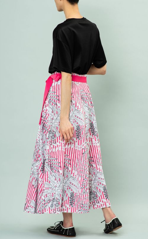 フラワープリントイージースカート