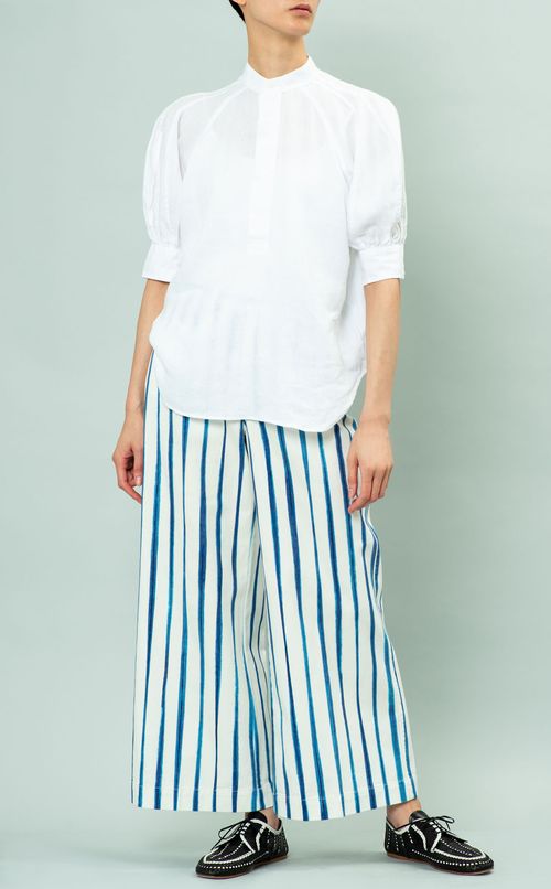 リネンパフスリーブブラウス