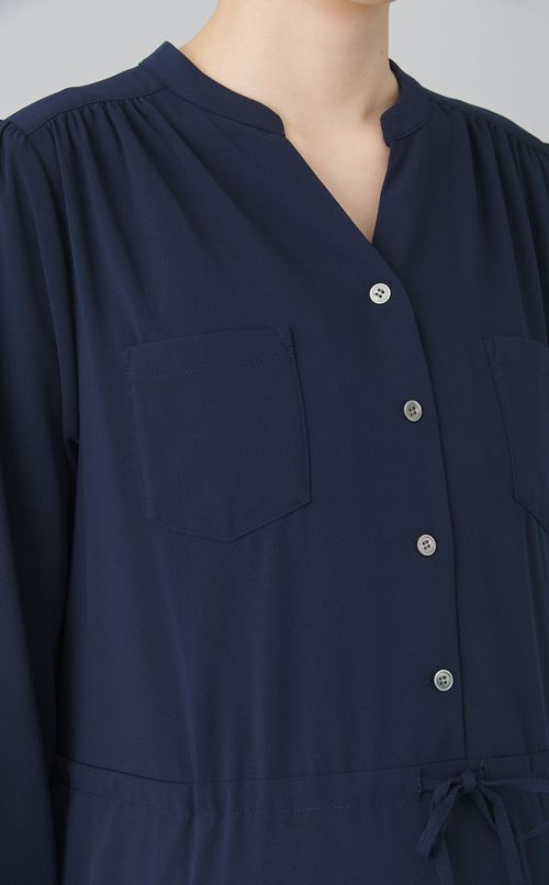 ギャザーシャツワンピース