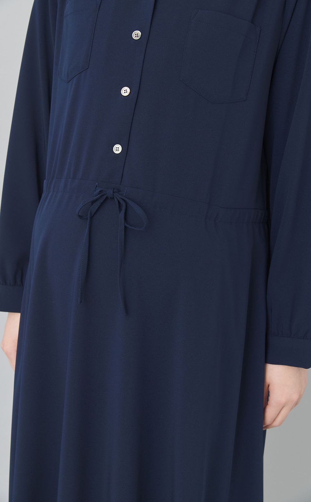 ギャザーシャツワンピース