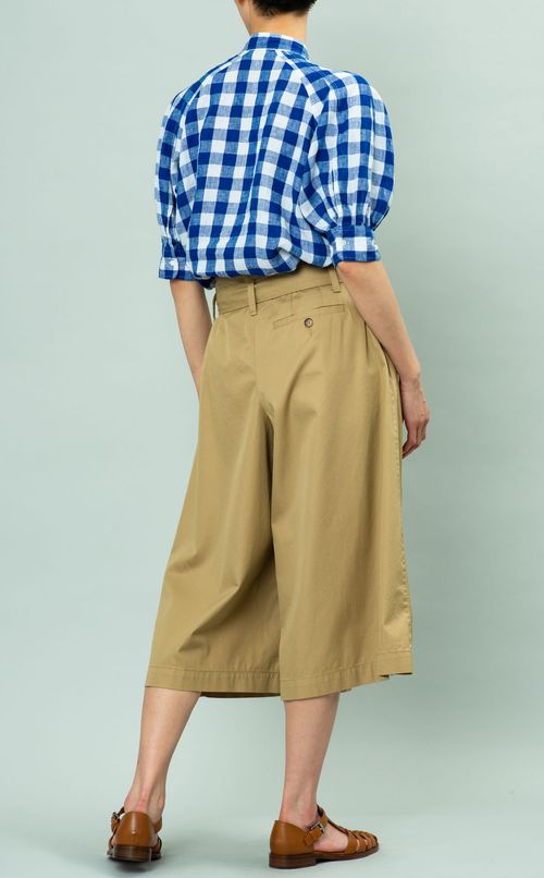 リネンギンガムチェックブラウス