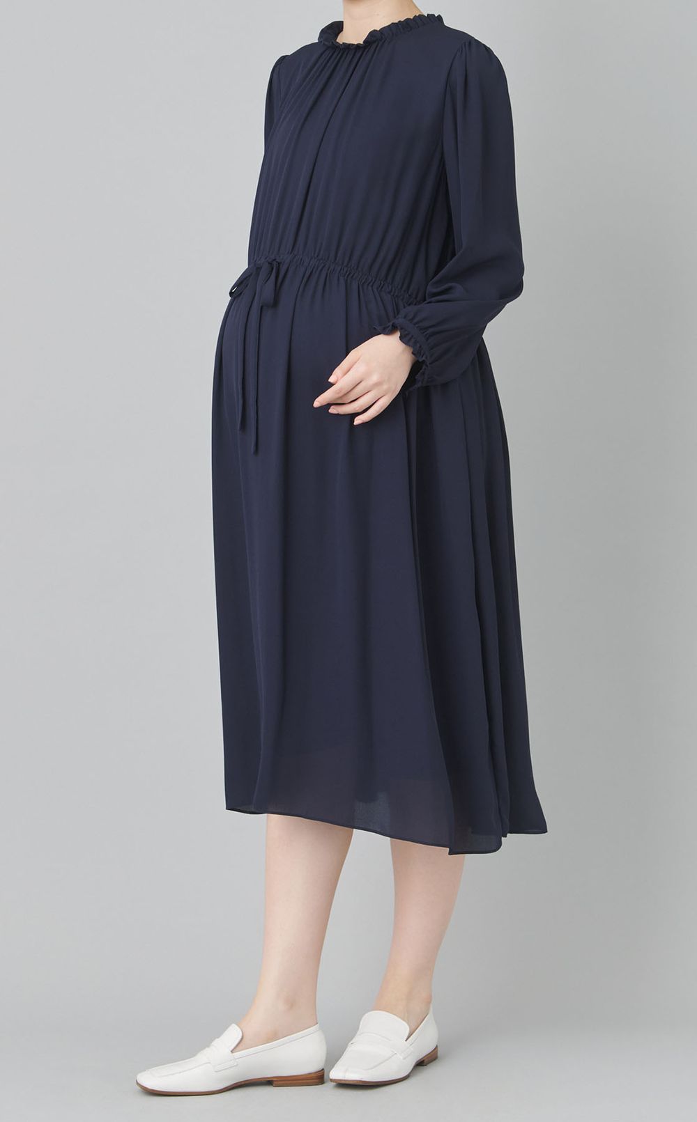 プチフリルシフォンギャザーワンピース