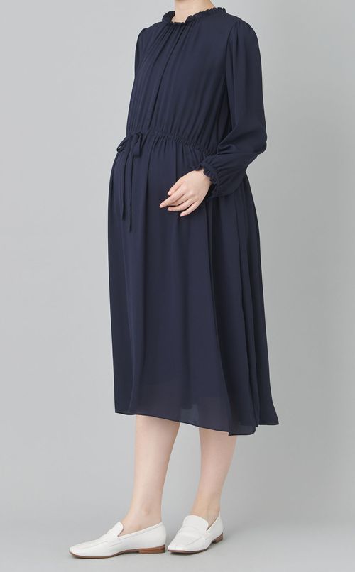 プチフリルシフォンギャザーワンピース