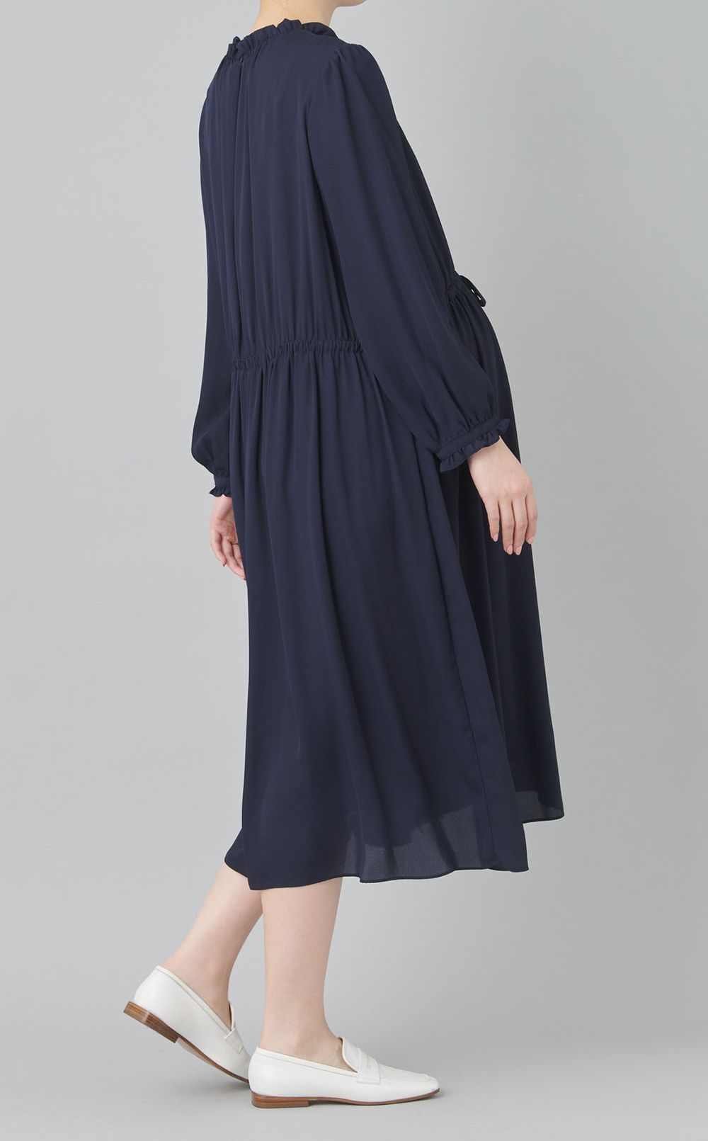 プチフリルシフォンギャザーワンピース