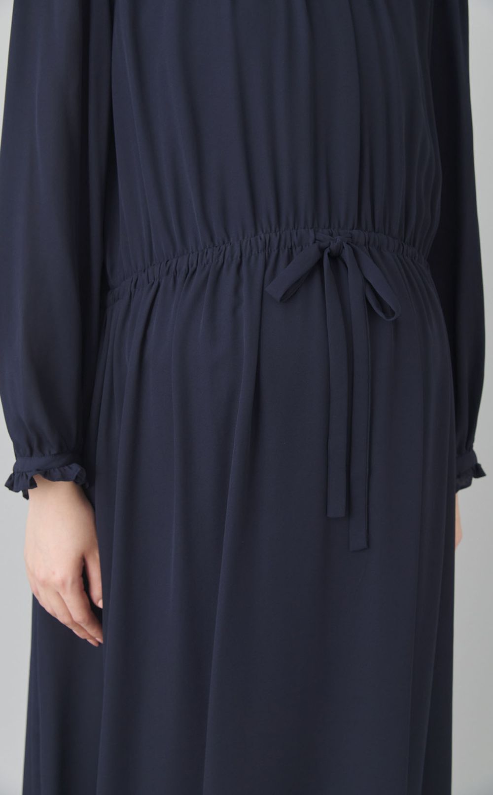 プチフリルシフォンギャザーワンピース