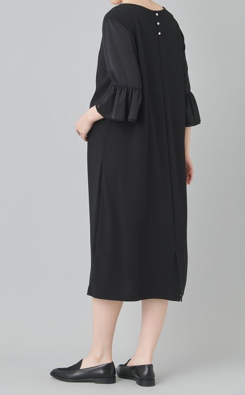 ベルスリーブジャージーワンピース