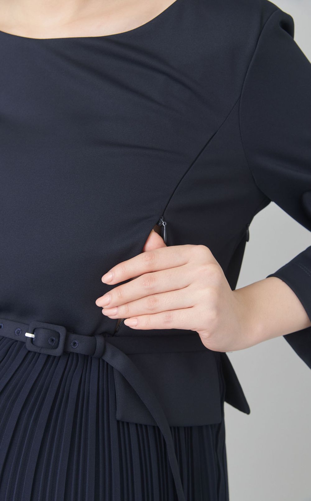 Sophian切替プリーツスカートワンピース