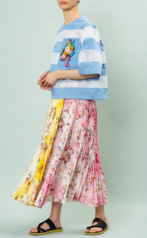 フラワープリントプリーツスカート