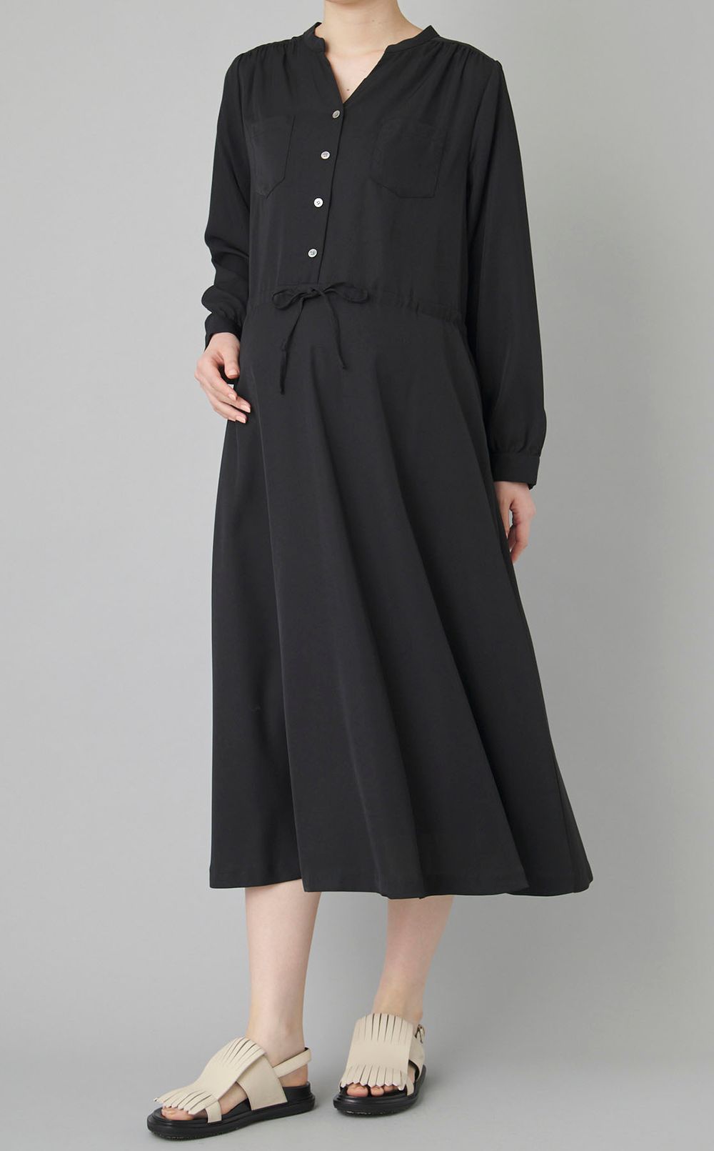 ギャザーシャツワンピース