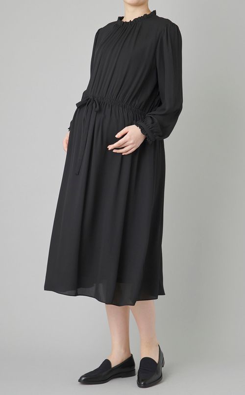 プチフリルシフォンギャザーワンピース