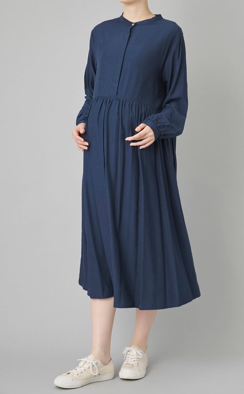 ウエスト切替ギャザーワンピース
