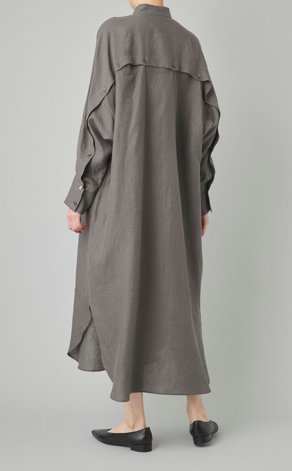 リネンロングシャツワンピース