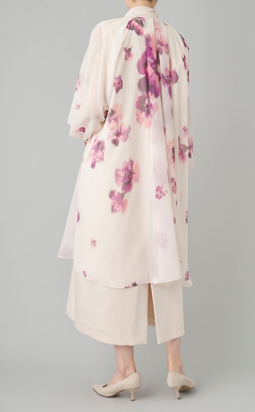 フラワープリントロングブラウス