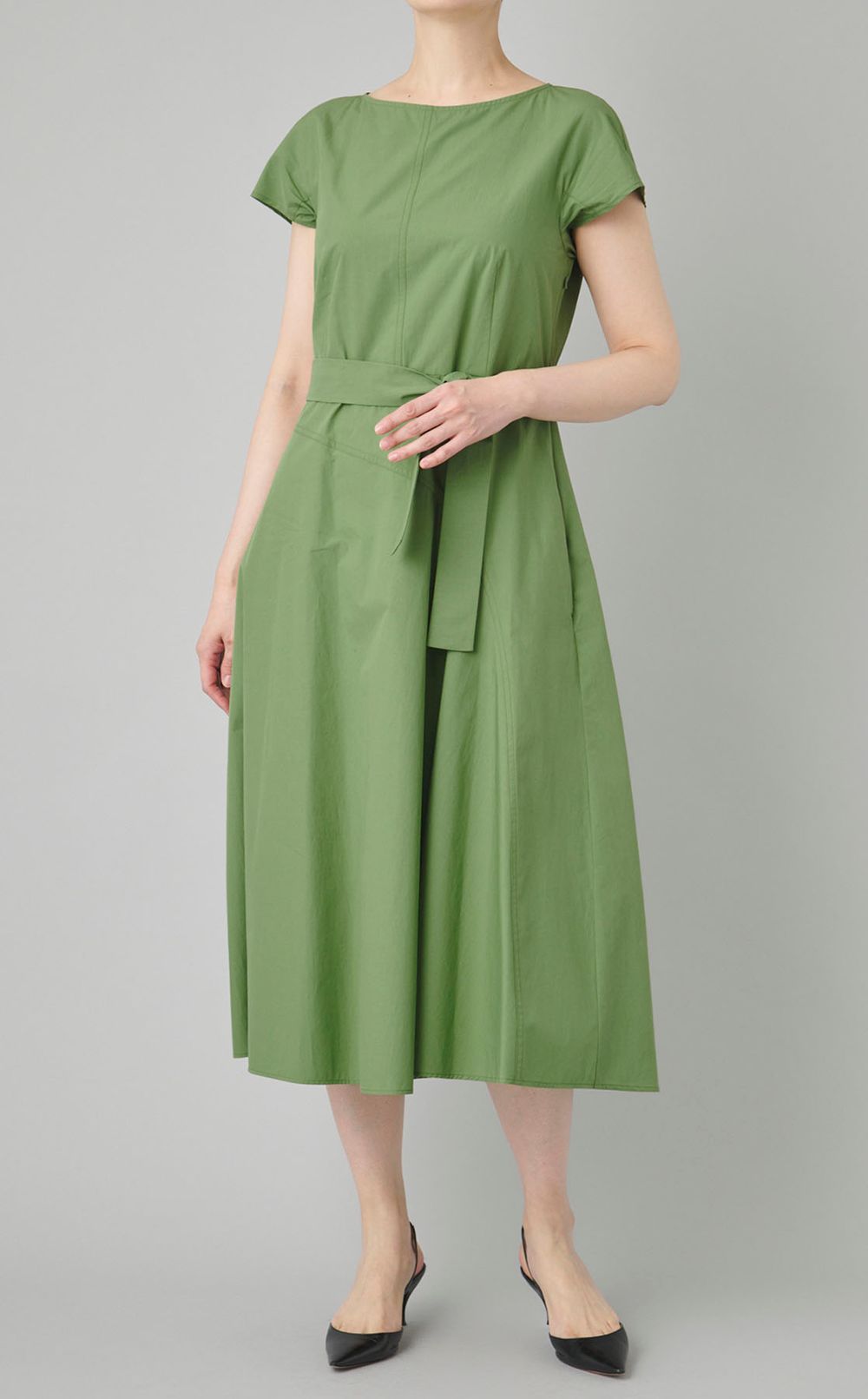 コットンサイドドレープワンピース