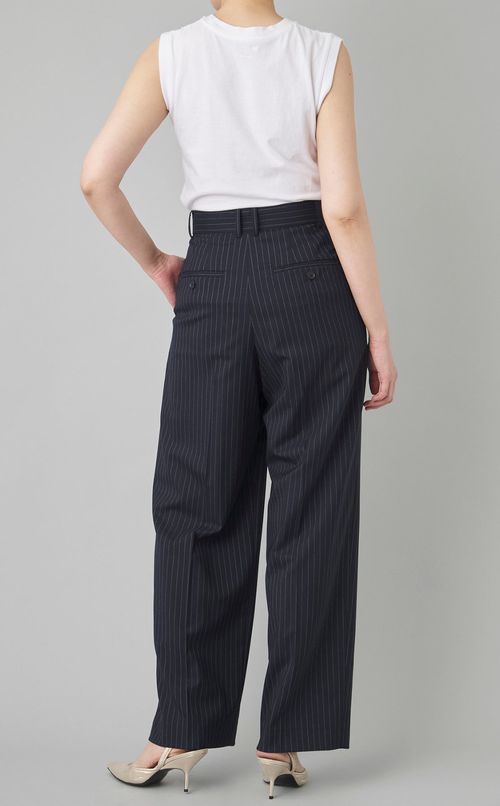ローウェストストライプワイドパンツ