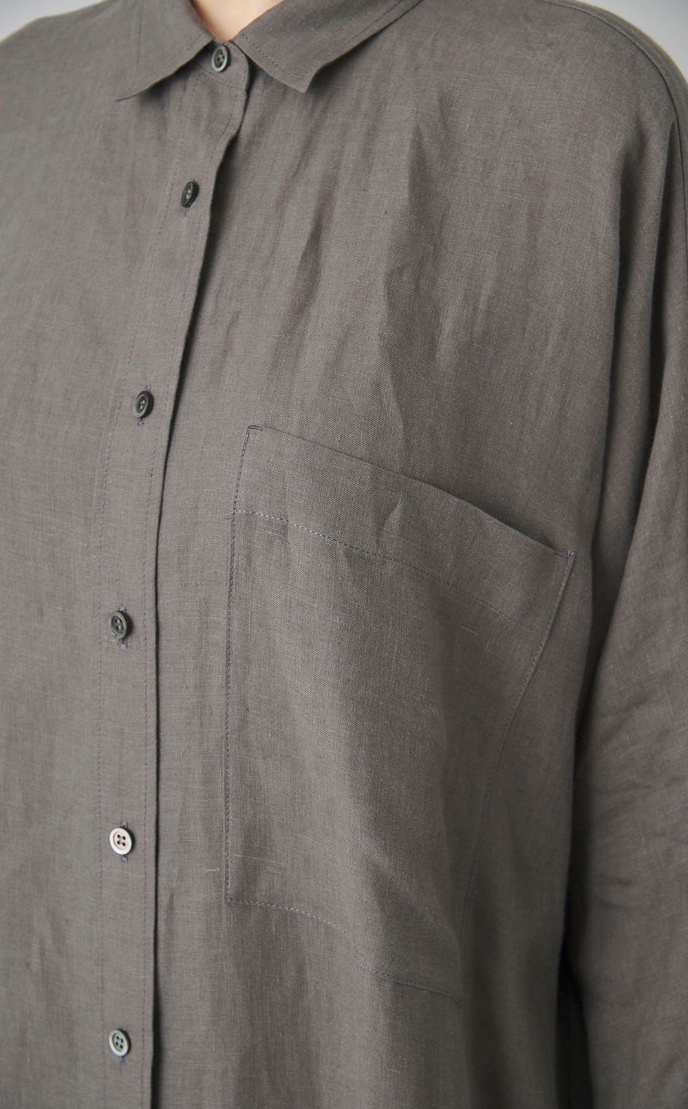 リネンロングシャツワンピース