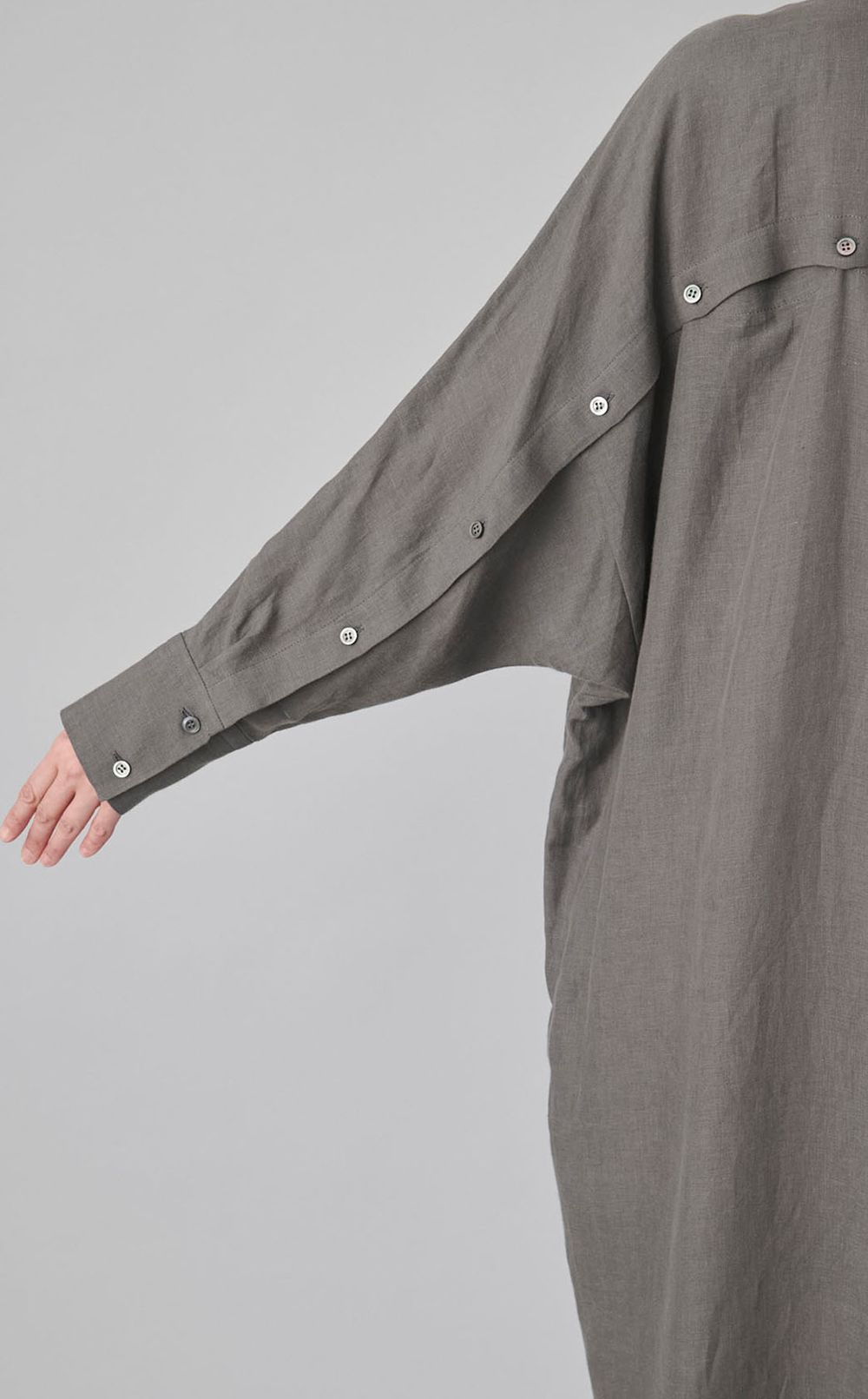 リネンロングシャツワンピース