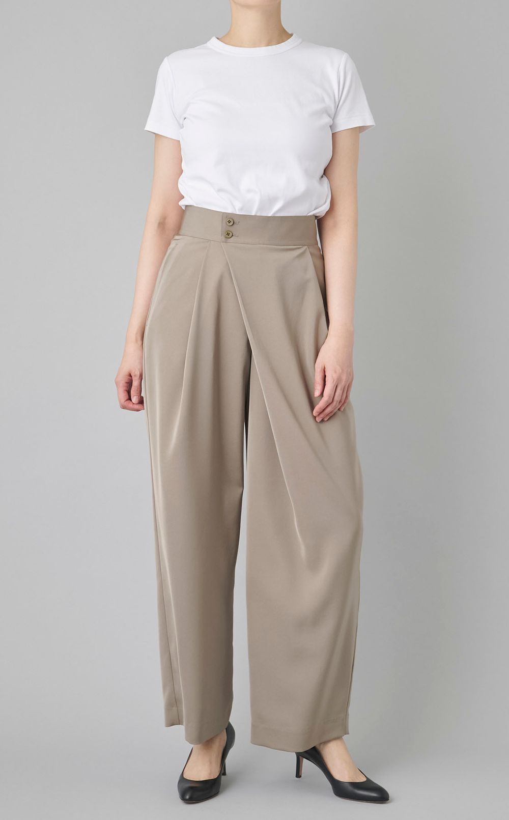 サテンラップワイドパンツ