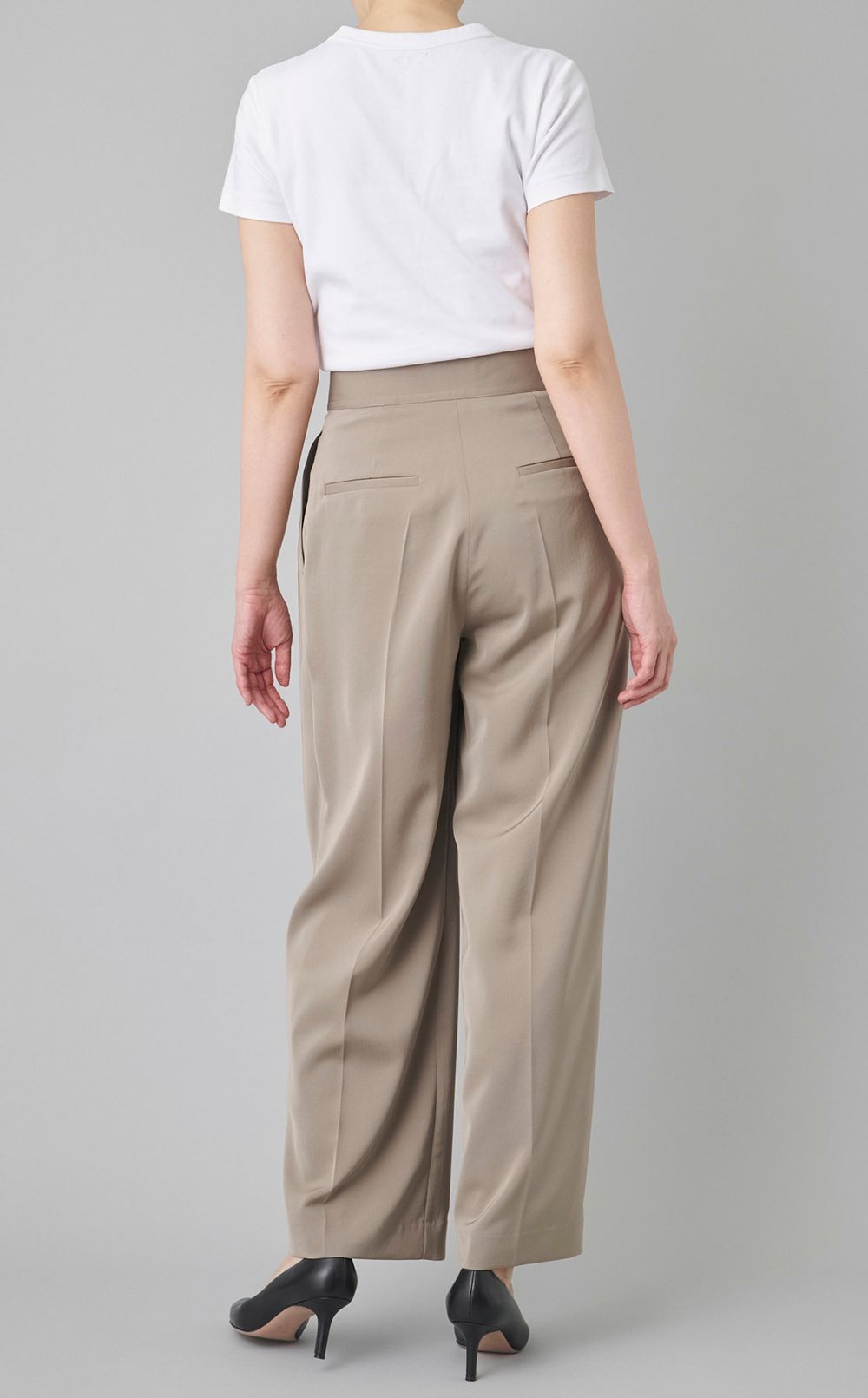 サテンラップワイドパンツ