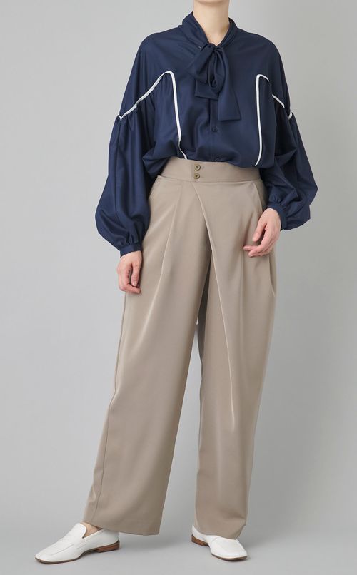 サテンラップワイドパンツ