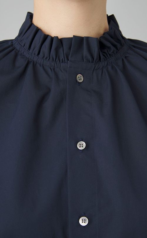 ポプリンギャザーカラーシャツ