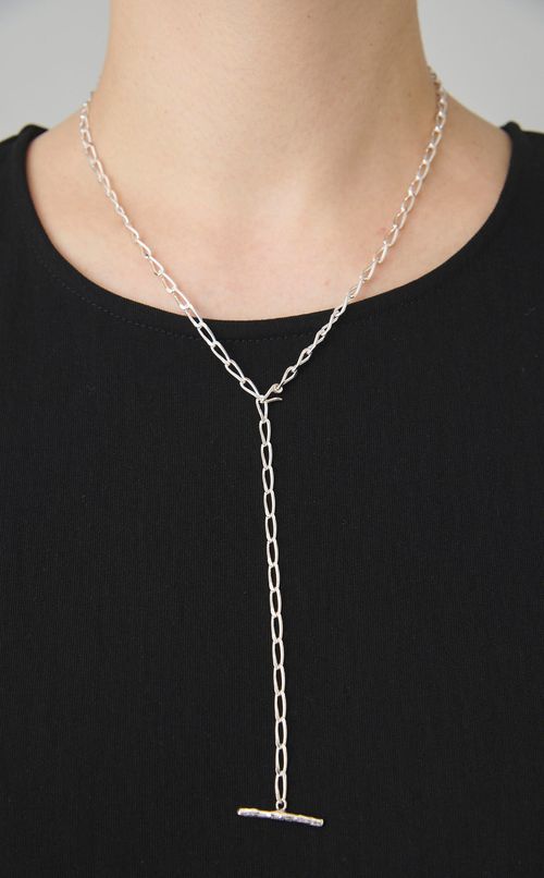 シルバーチェーンラリエットネックレス
