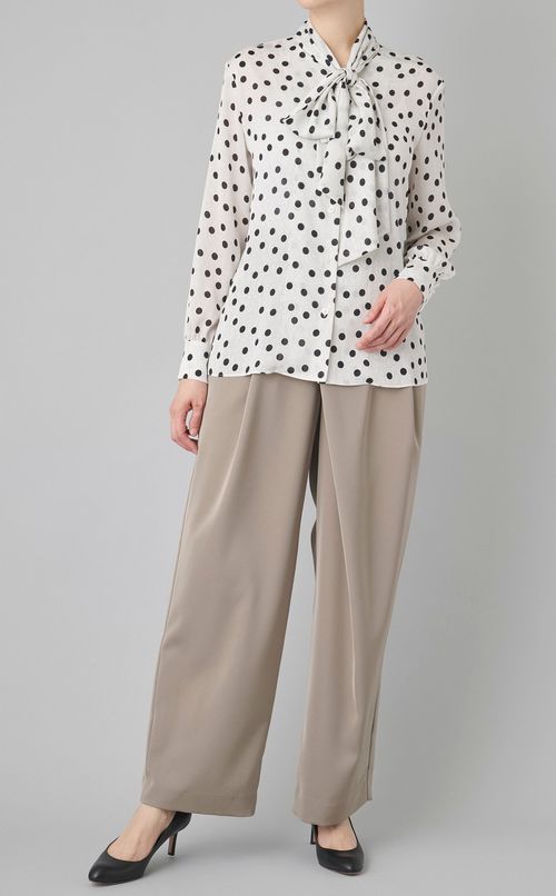 サテンラップワイドパンツ