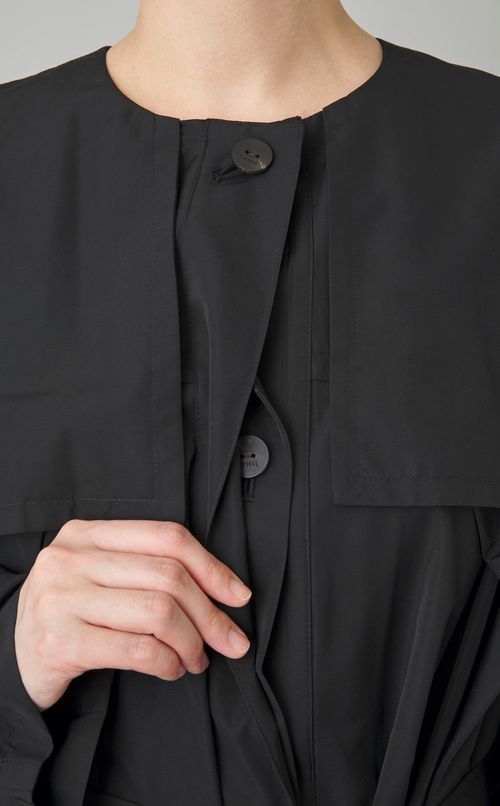 ノーカラーヨークオーバーコート