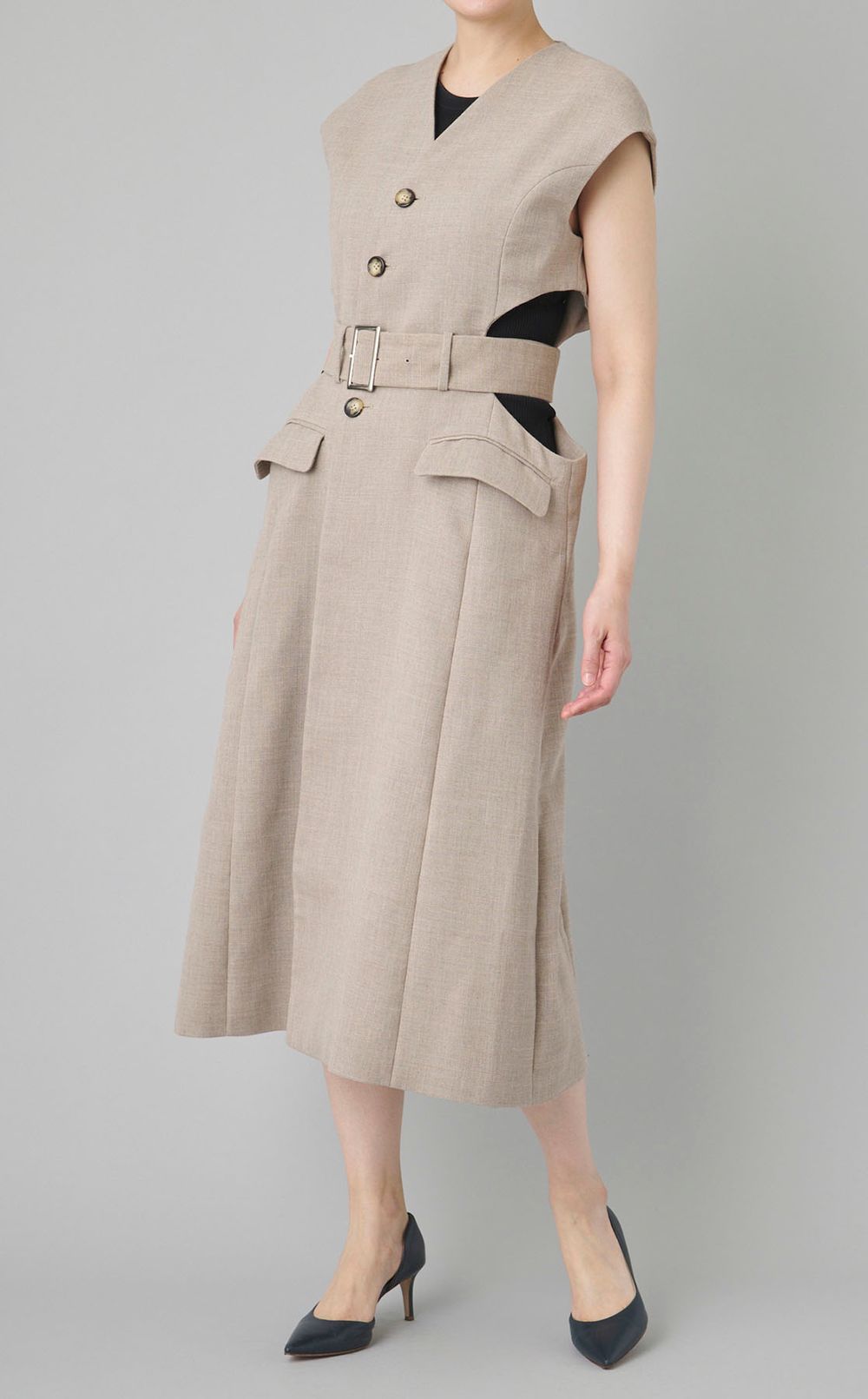 サークルカッティングロングジレ