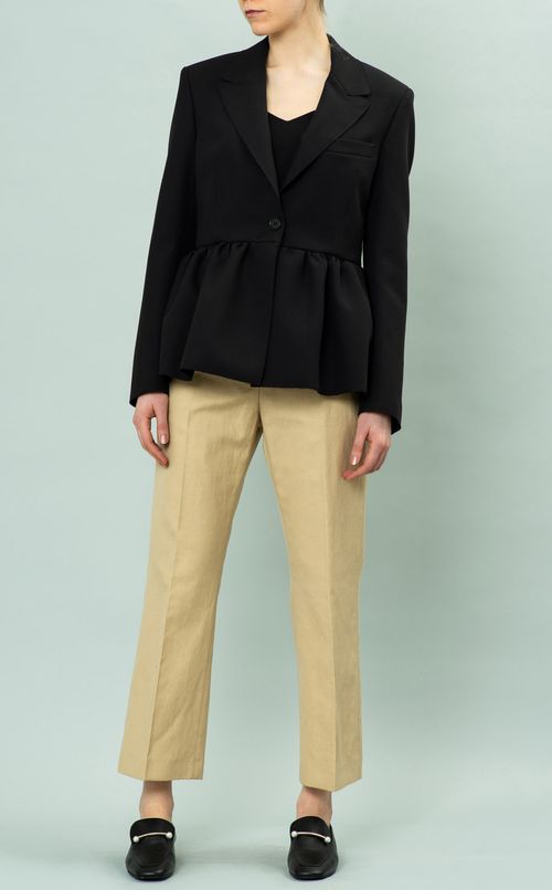 コットンリネンクロップドパンツ