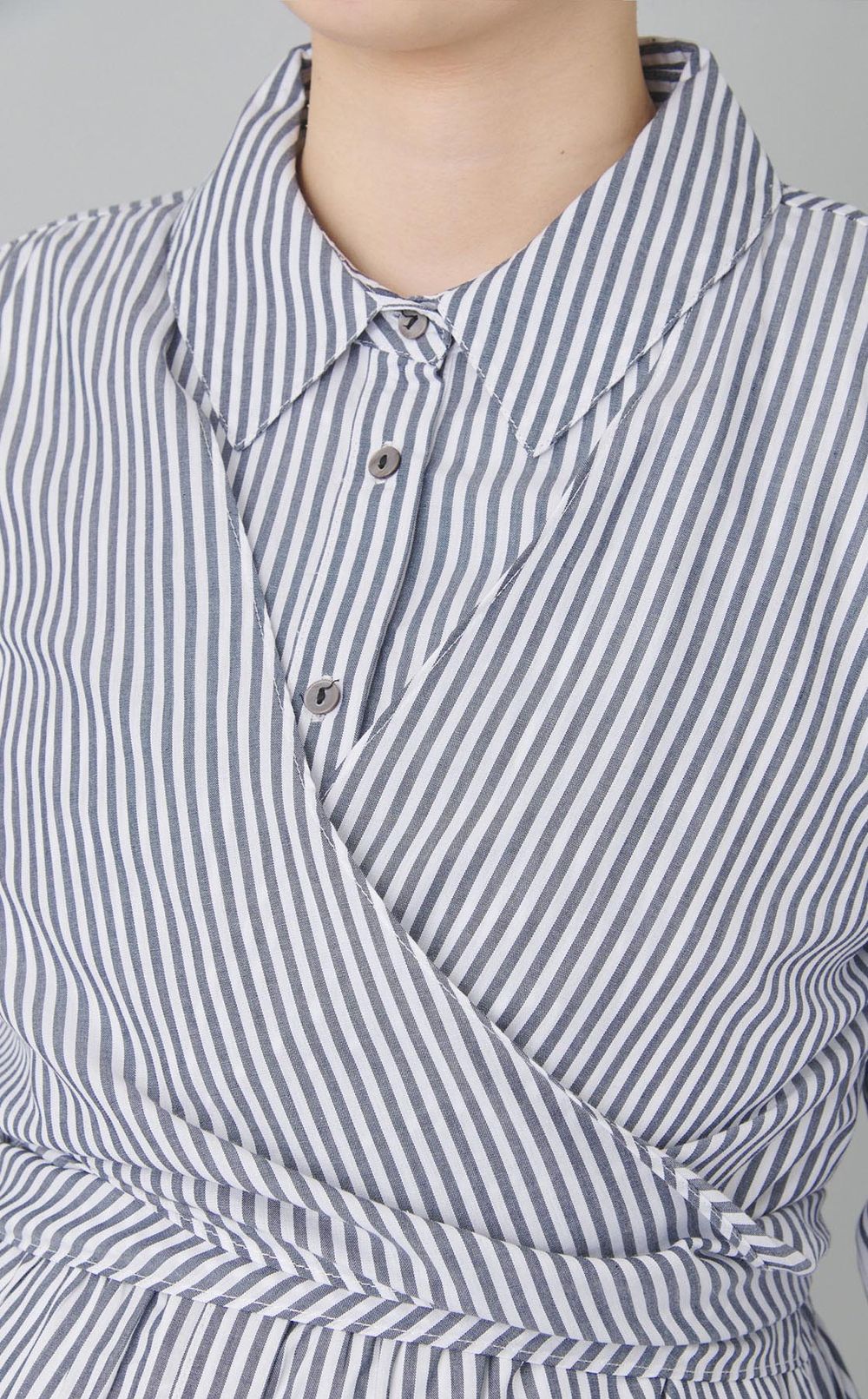 ARIANNAストライプシャツワンピース