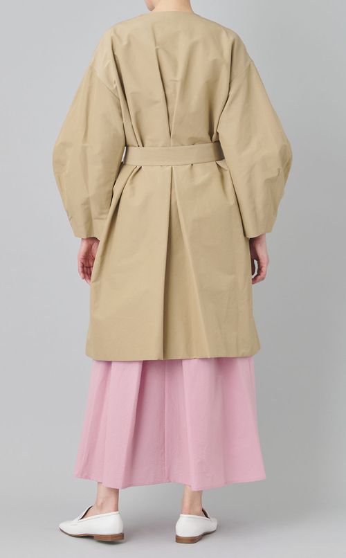 ナイロンコットンノーカラーコート