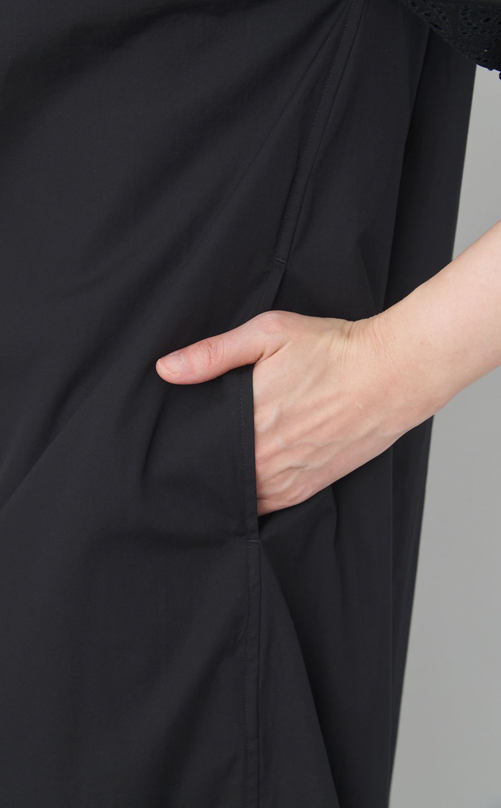 レース切替シャツワンピース