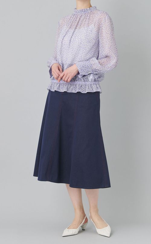 ミニフラワーギャザーブラウス