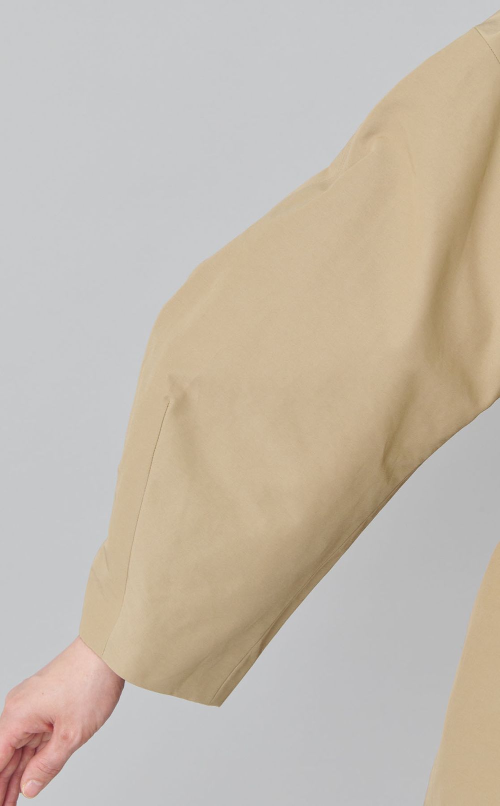 ナイロンコットンノーカラーコート