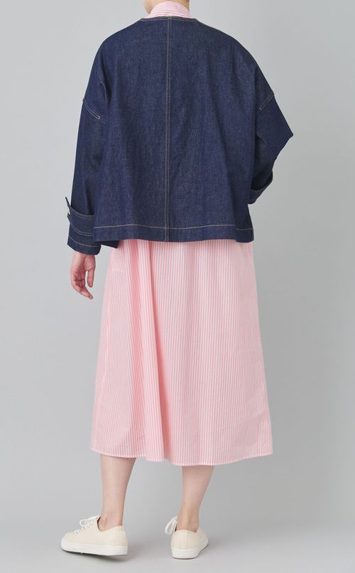 デニムノーカラージャケット