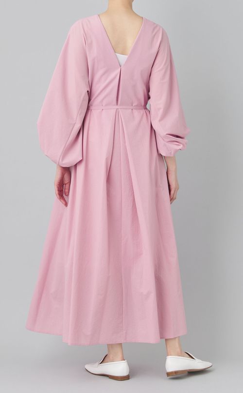 Vネックギャザーワンピース