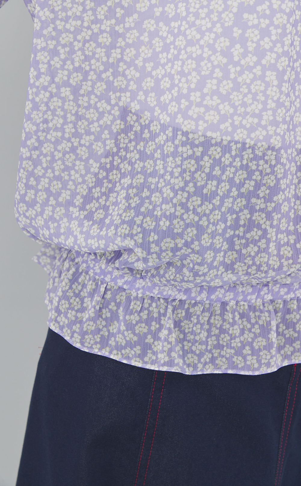 ミニフラワーギャザーブラウス