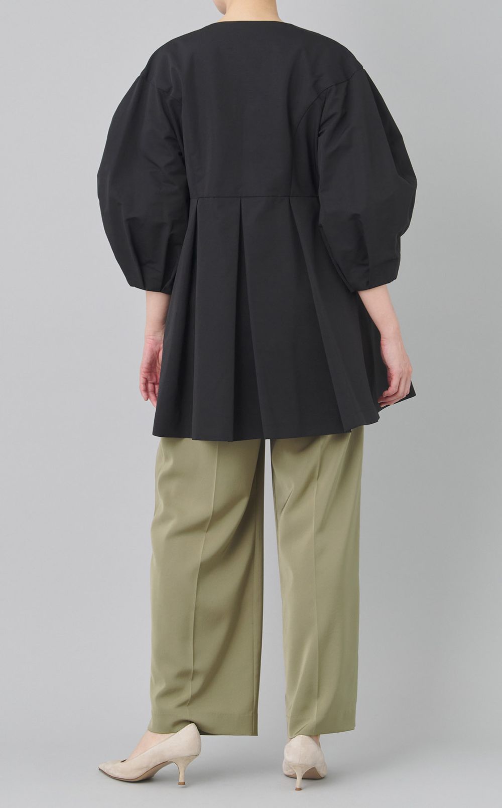 ナイロンコットンフレアジャケットコート