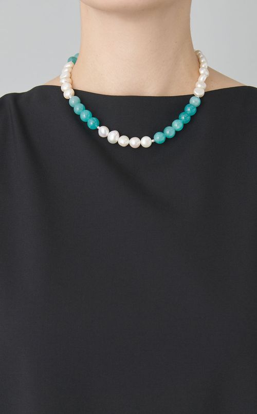 バロックパールアマゾナイトネックレス