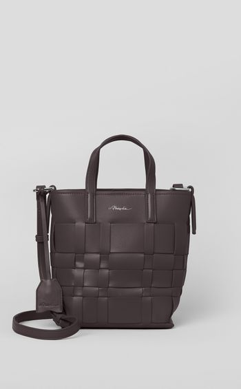 ミニモダン格子バゲットバッグ