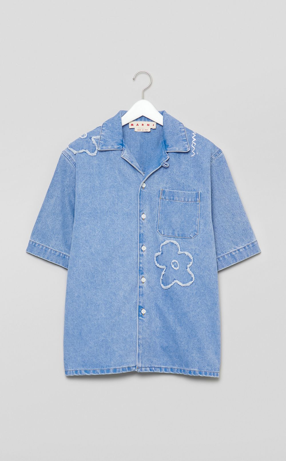 デニムパッチショートスリーブシャツ