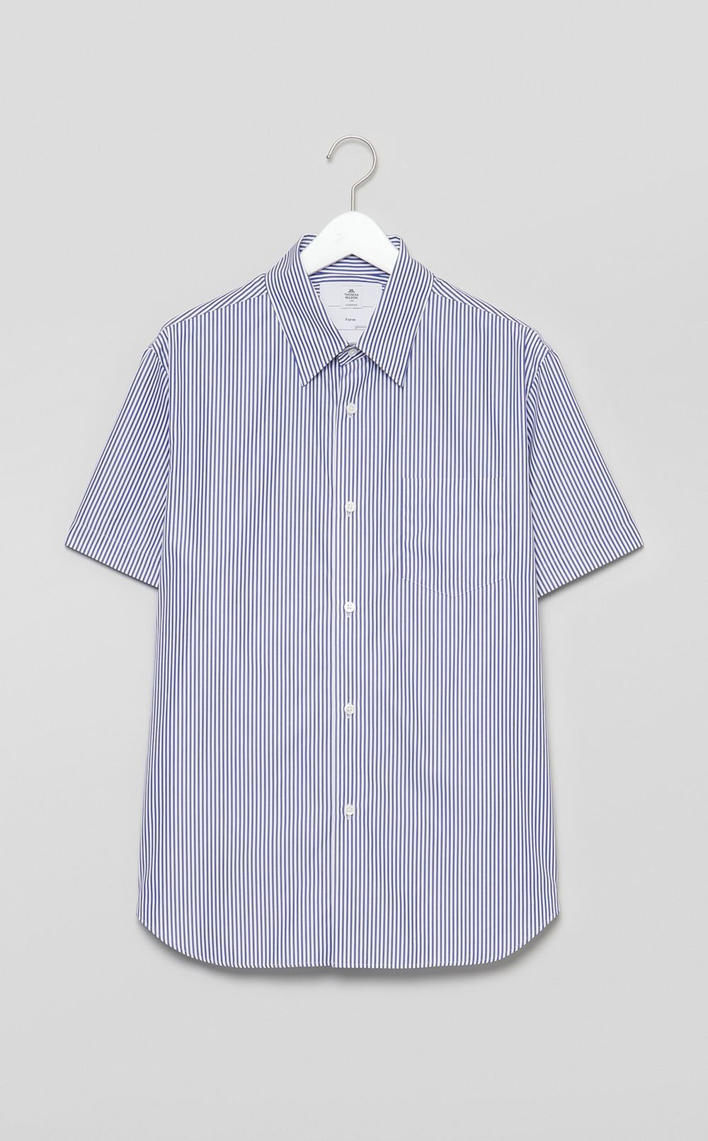 バックプリーツストライプシャツ