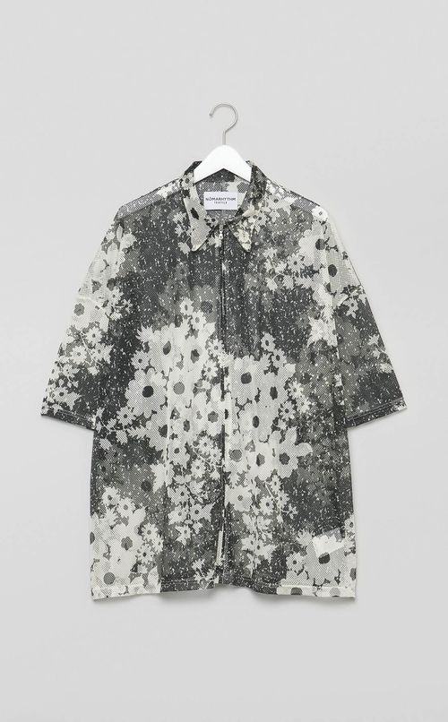 フローラルジップメッシュポロ