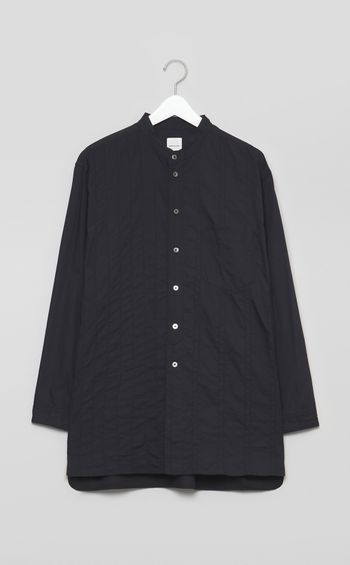 スタンドカラーロングシャツ