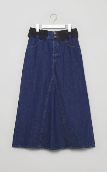 レースベルトデニムスカート